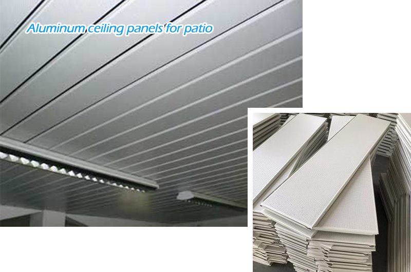 pannelli a soffitto in alluminio per patio
