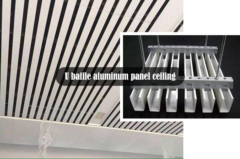 u deflector de aluminio panel techo